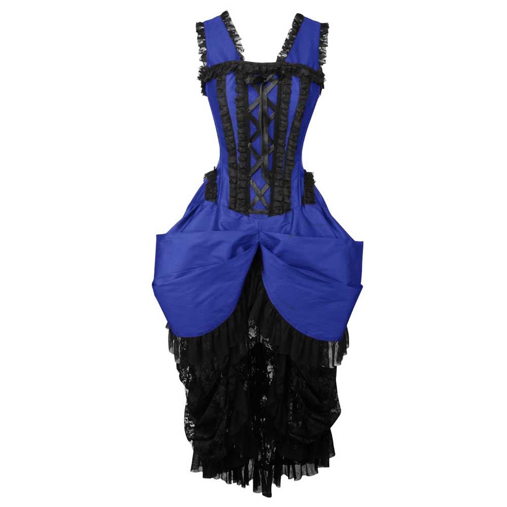 Attitude Corsets - Victorian long dress Longue corset robe - Bleu